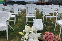 Each seat represents a unique life lost.  You are invited to sit in the one that calls to you while you reflect