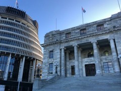 Government buildings - striking difference from traditional to Beehive which was built during a time of economic austerity