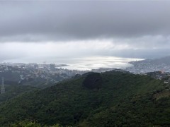 Rainy day view from the wind turbine