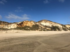 The sandy cliffs, full of color and constantly changing